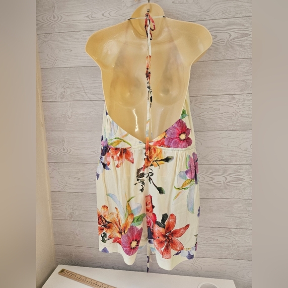 HMS -Dress Floral Wrap Rumper  Women's Sz L  100%Rayon - Picture 4 of 8